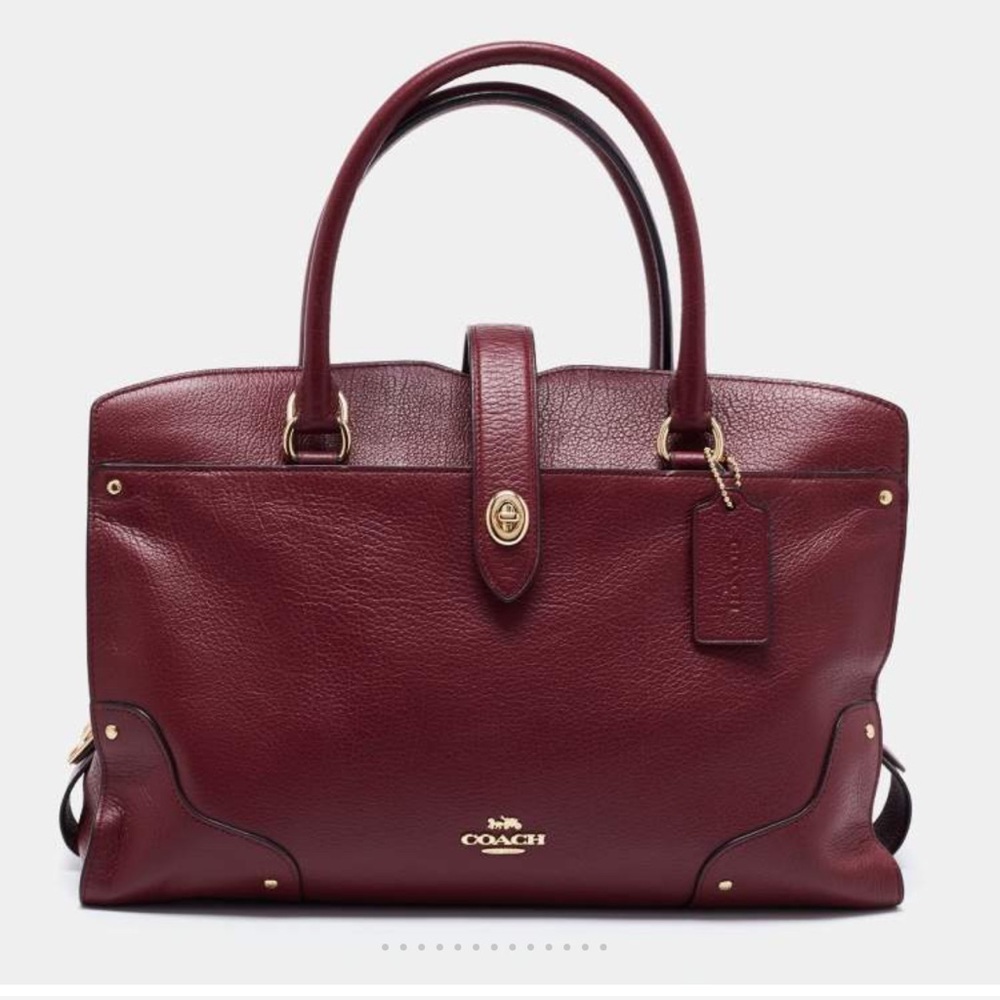 Coach Maroon Leather Satchel - Picture 2 of 8